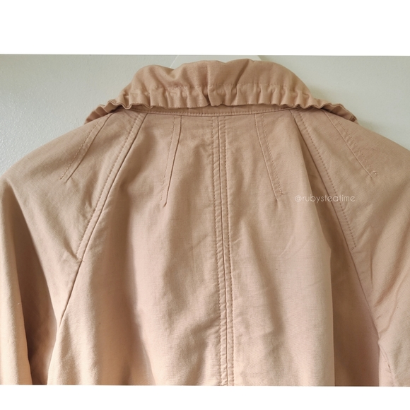 Parachute Utility Jacket Anorak, Cotton/ Linen Khaki Beige, LOFT, New with Tag - Picture 8 of 11